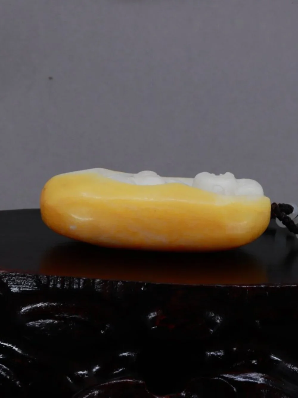 Chinese white hetian jade pendant w Laughing Buddha